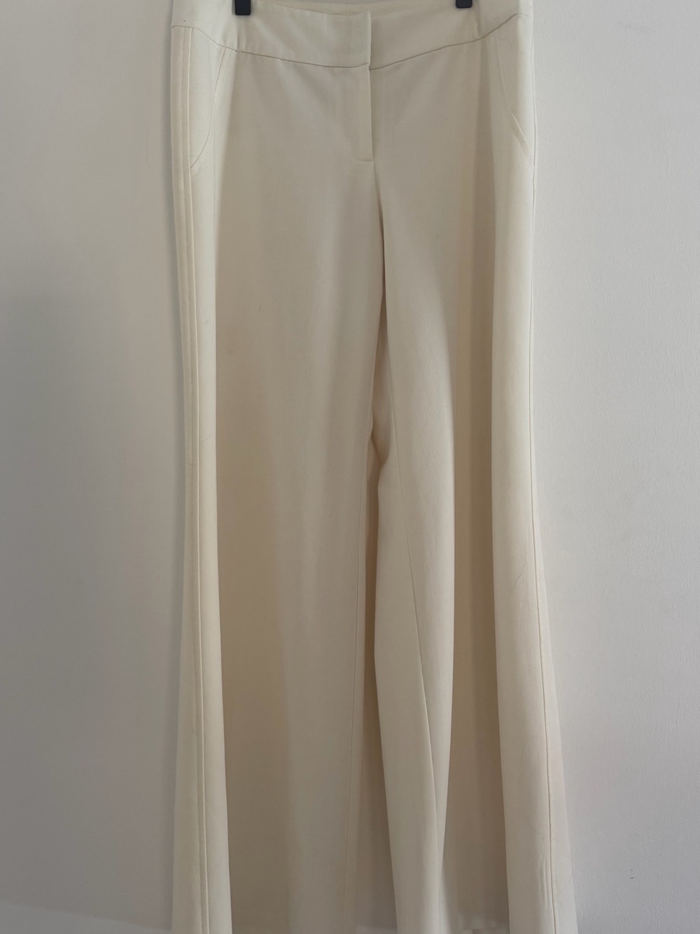 Elegant Cream Wide-Leg Women's Pants